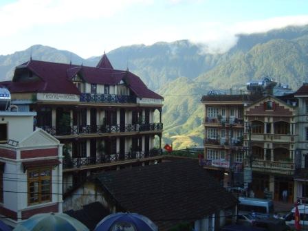 Udsigt fra vores hotel I Bac Ha