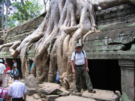 Taphrom templet med trer