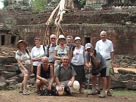 Group and trees at Ta Prom Temple 