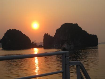 Sunset seen on the boat 